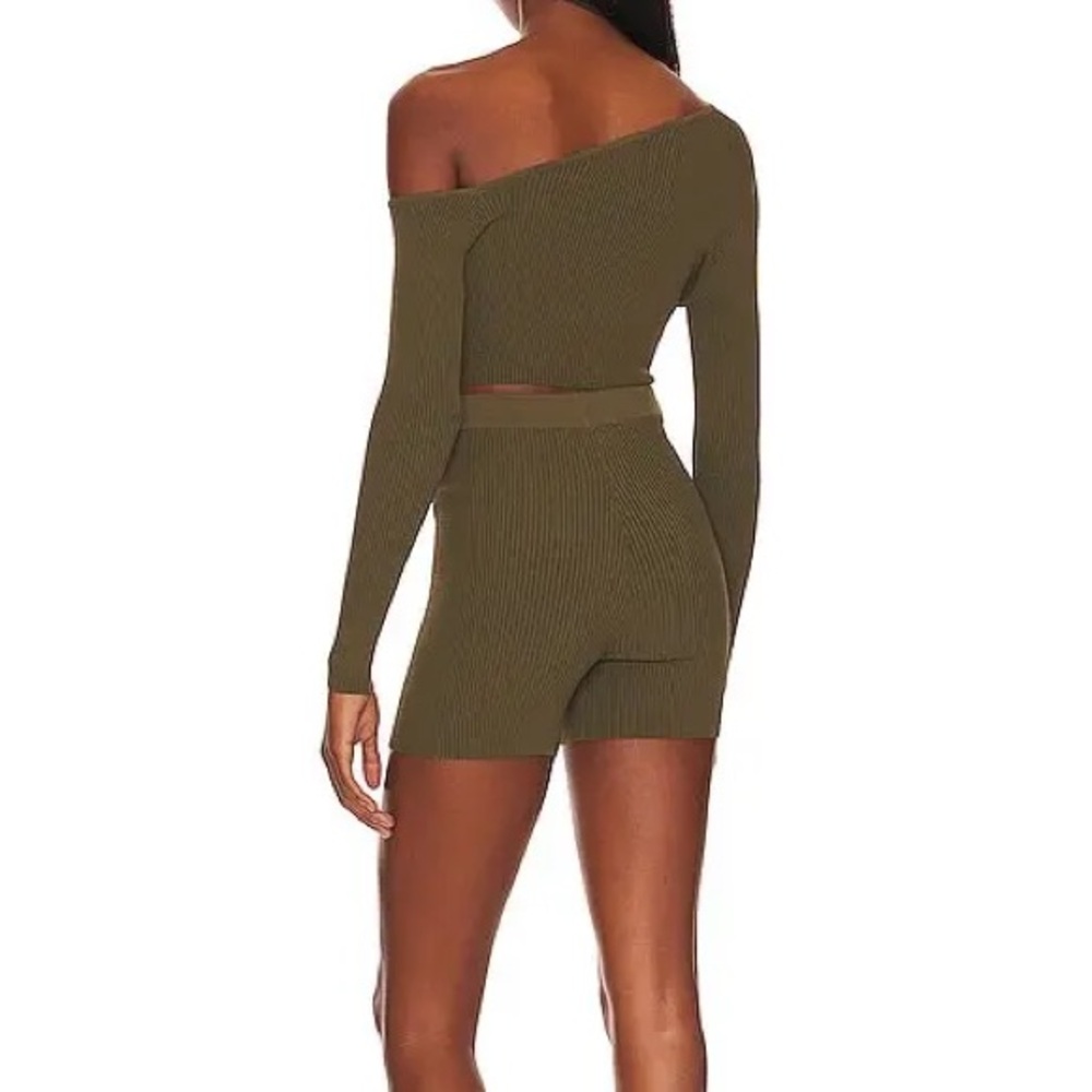 FINAL SALE Olive Green Ribbed Top and short set by All The Ways - Picture 3 of 8